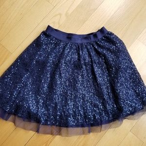 Gap girls sequin and tulle 14/16 xxl skirt blue